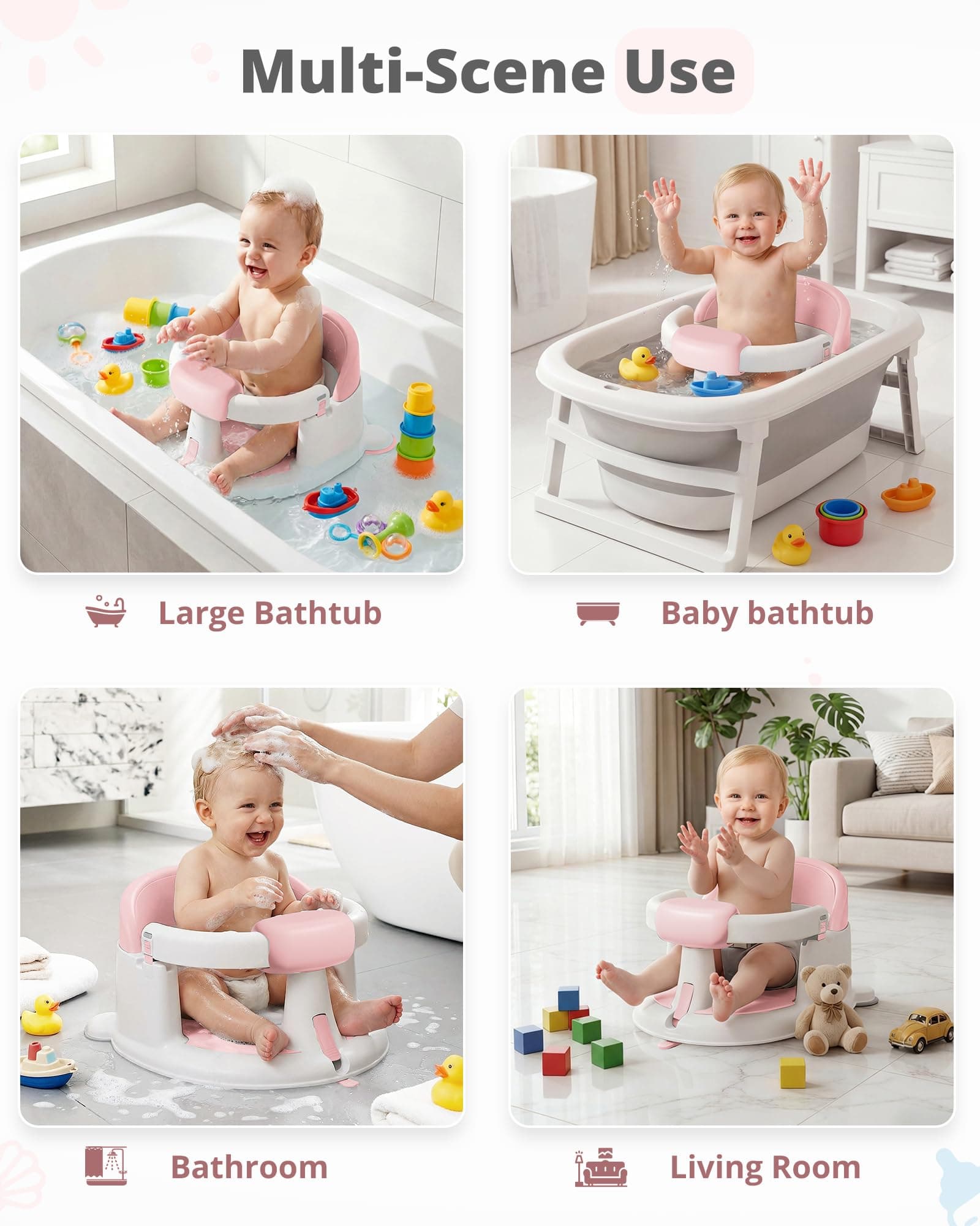 Sedile da bagno 360° con ventose