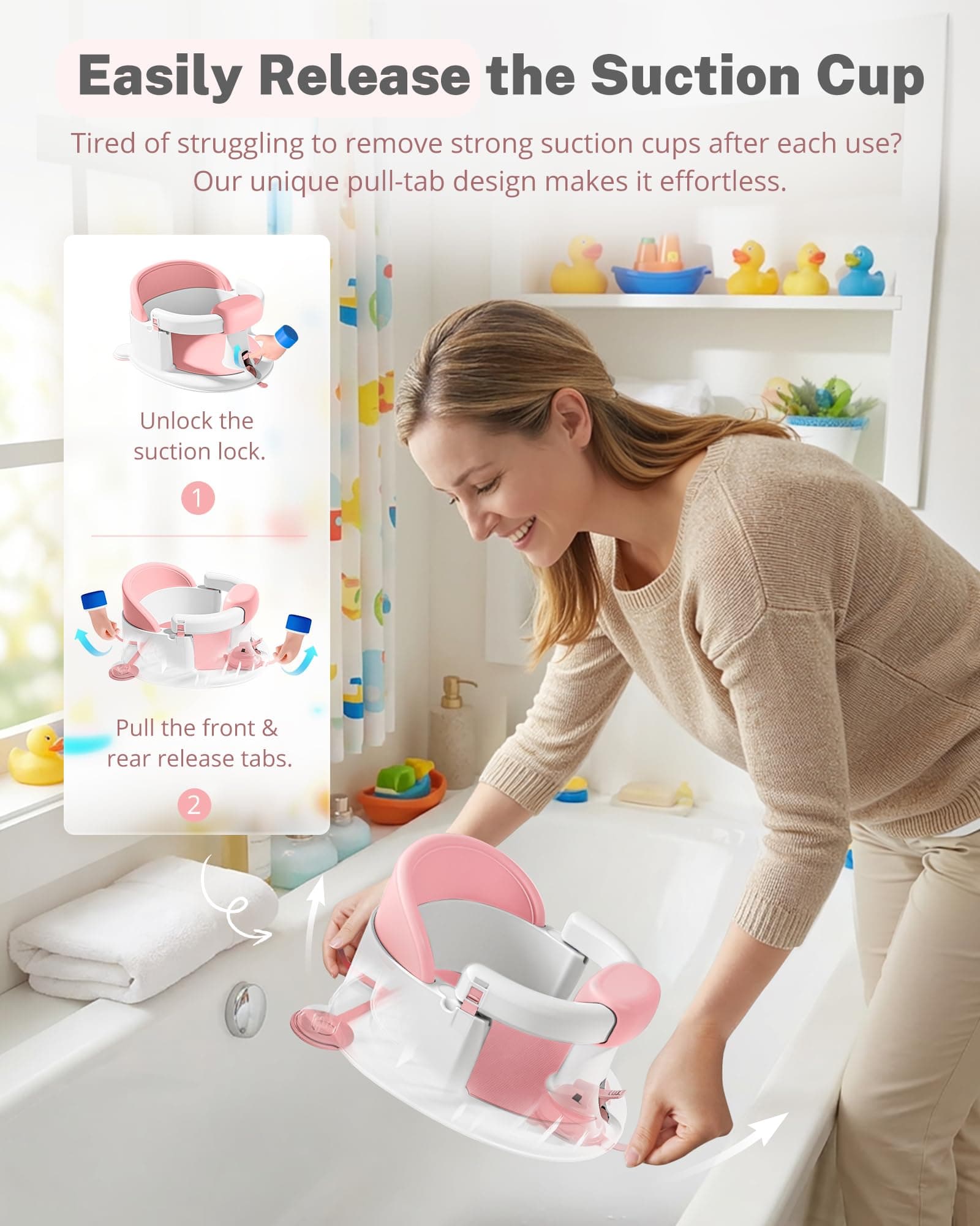 Sedile da bagno 360° con ventose