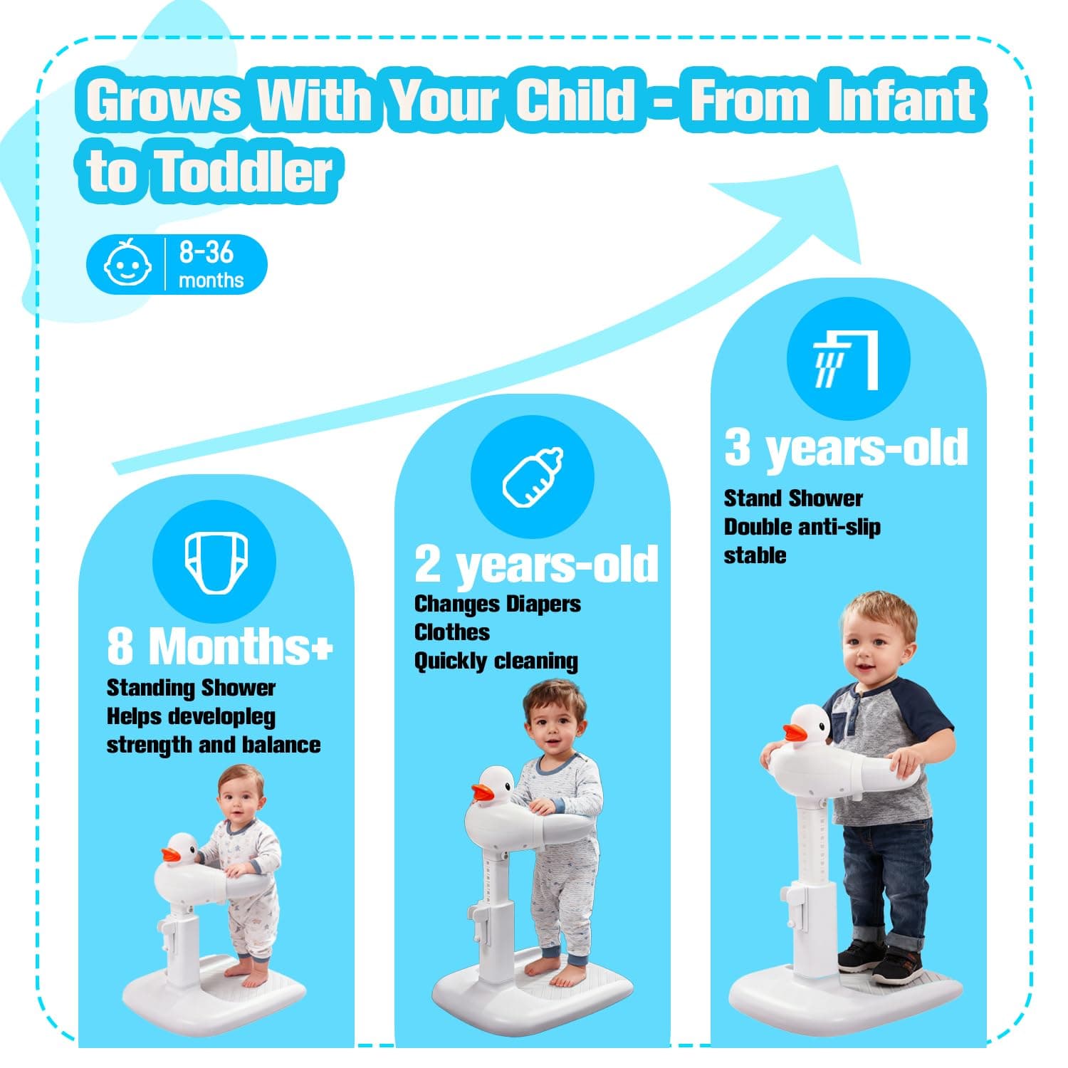 Duck Adjustable Baby Shower Assistance Stand
