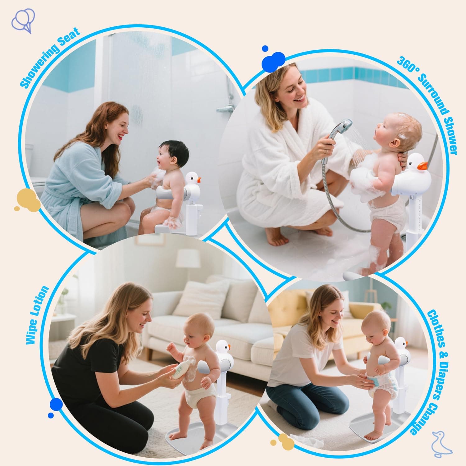 Duck Adjustable Baby Shower Assistance Stand