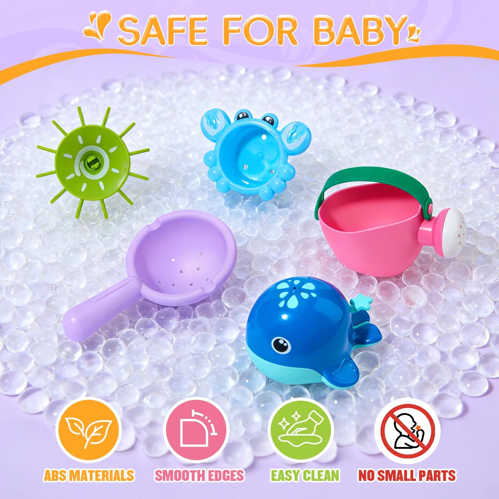 Set colorato di giochi da bagno con paletta