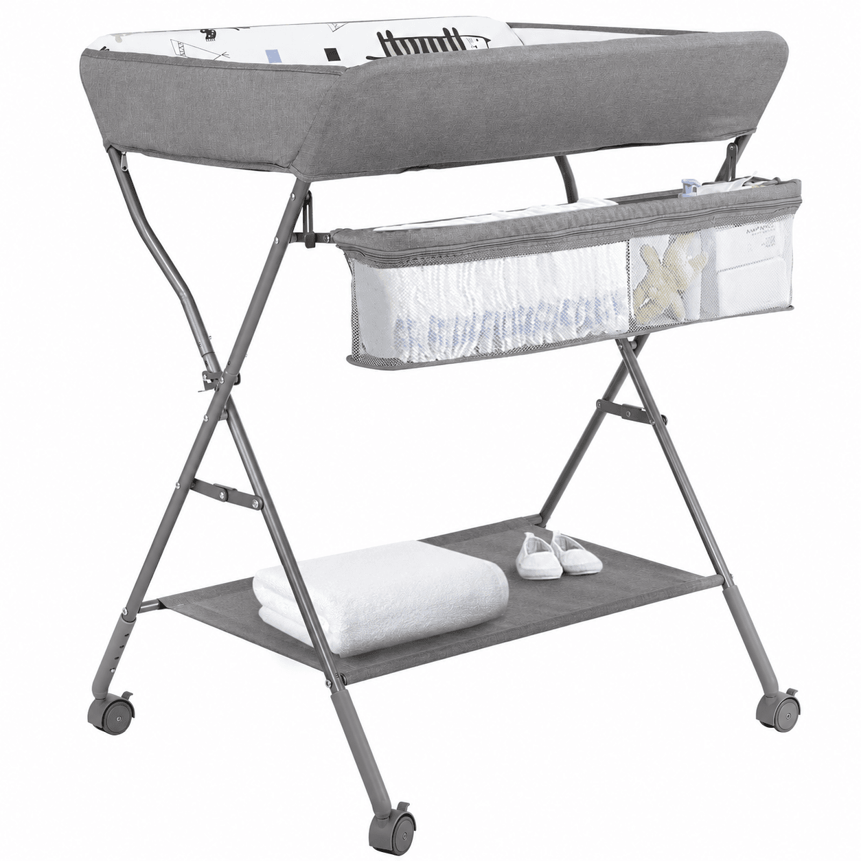 Adjustable Baby Changing Table, Light Grey