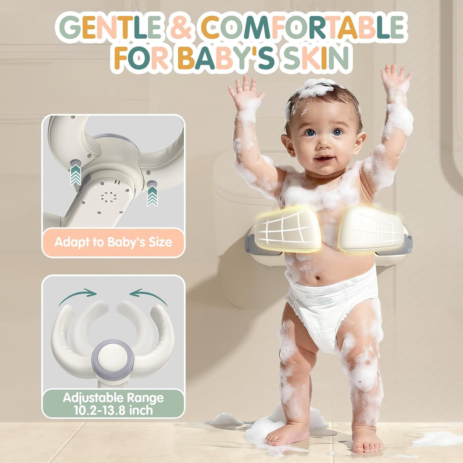 Giá tắm vòi sen hình vịt gấp gọn, xám