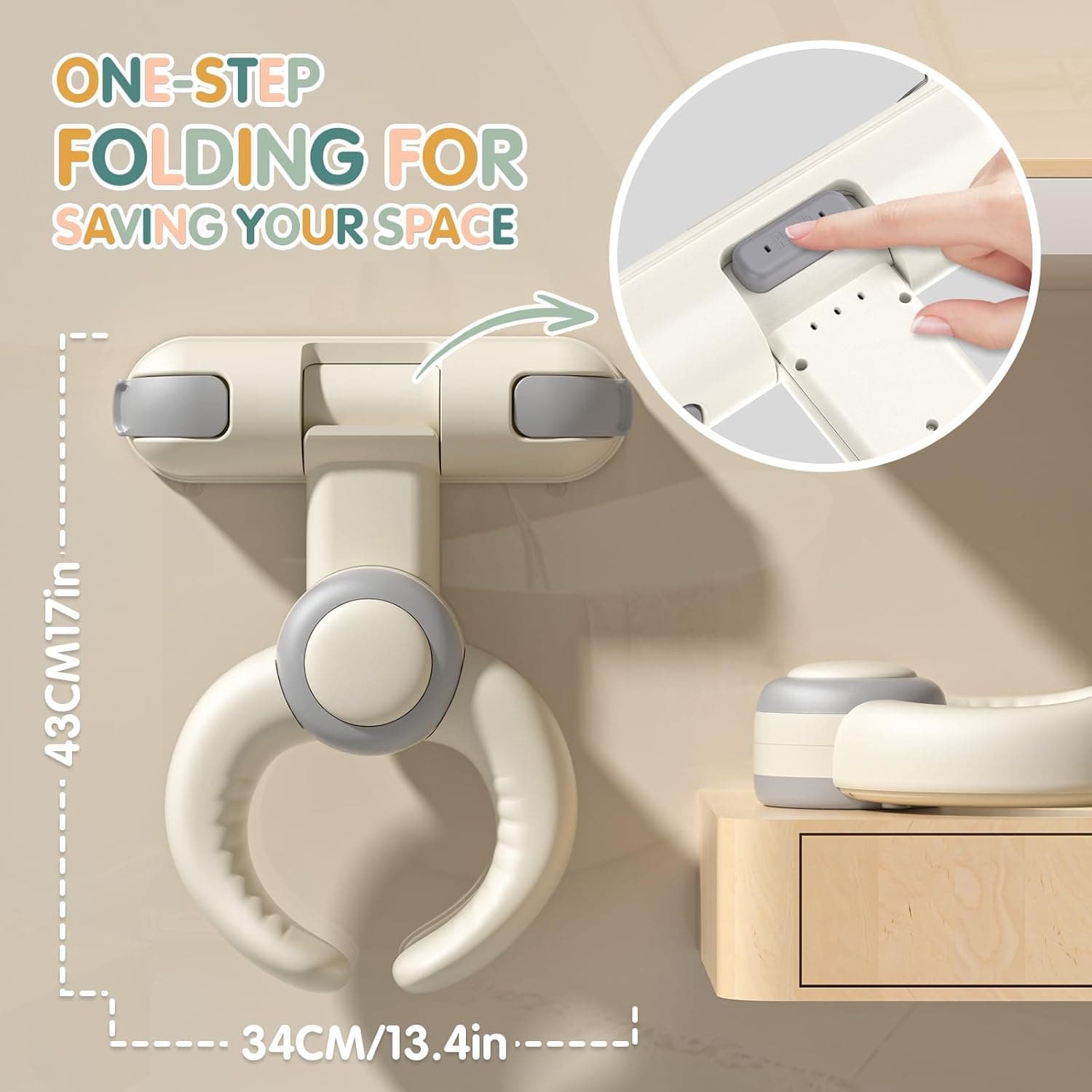 Giá tắm vòi sen hình vịt gấp gọn, xám