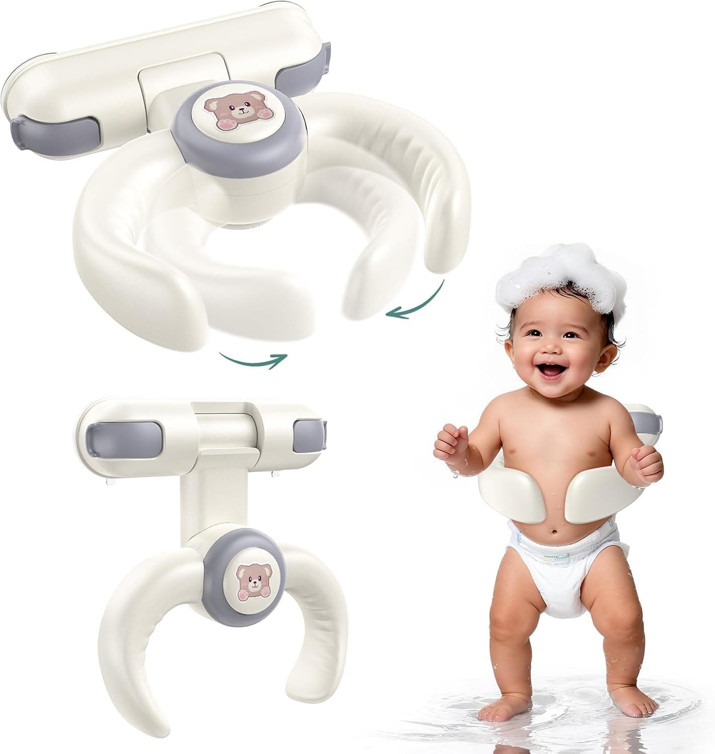 Giá tắm vòi sen hình vịt gấp gọn, xám