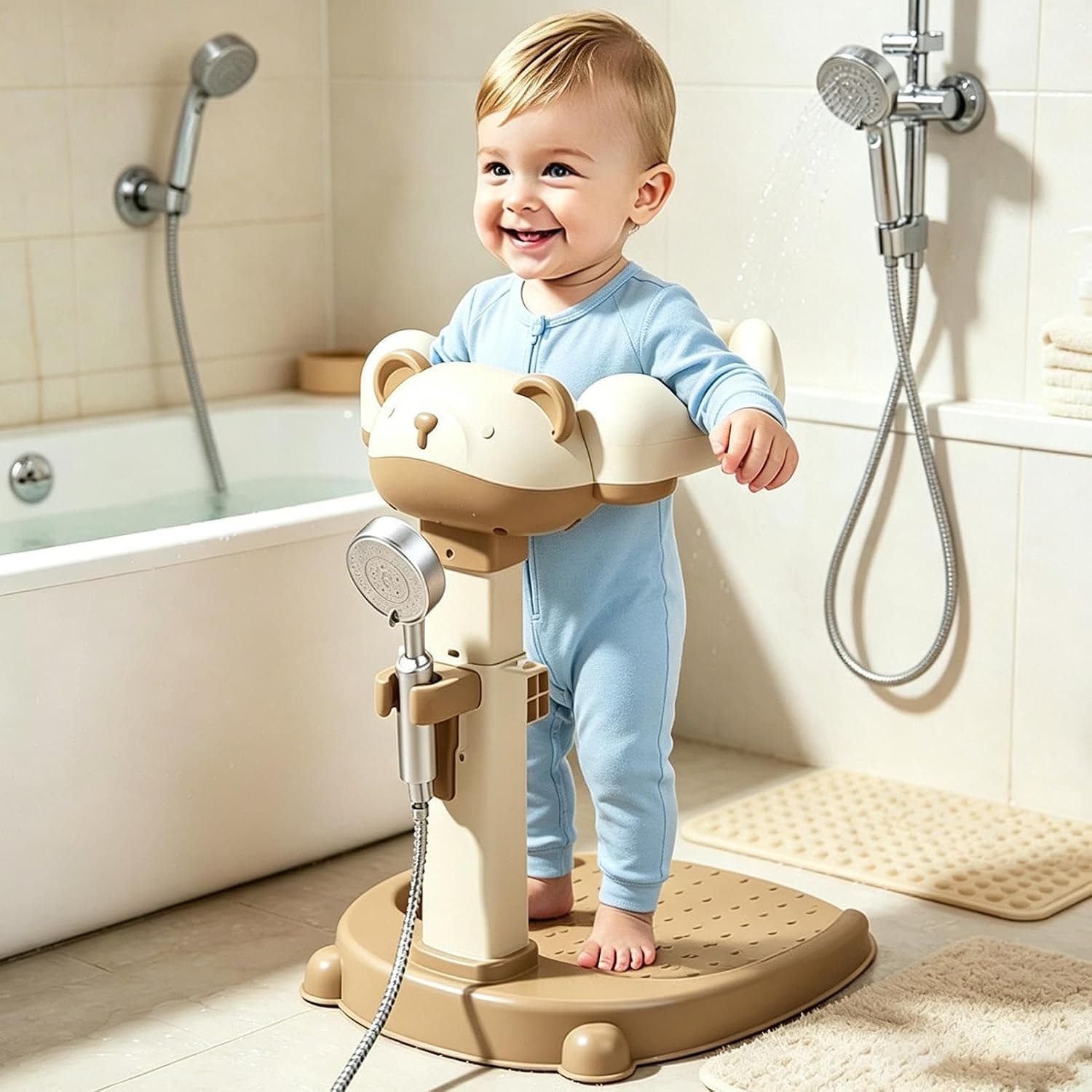 Verstellbare Kinder-Duschhilfe, Khaki