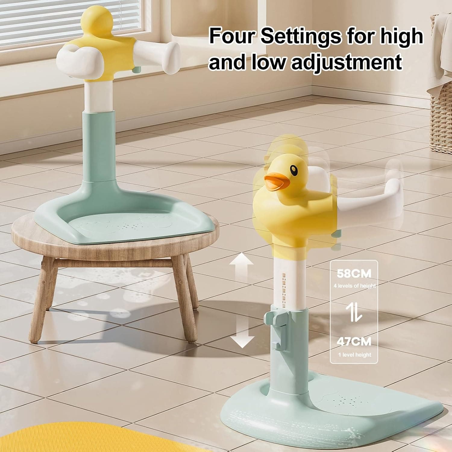Support de bain canard réglable, rose