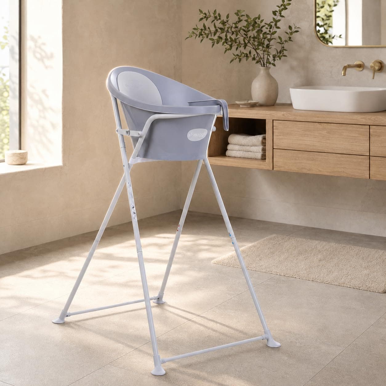 Bañera con soporte plegable, rosa